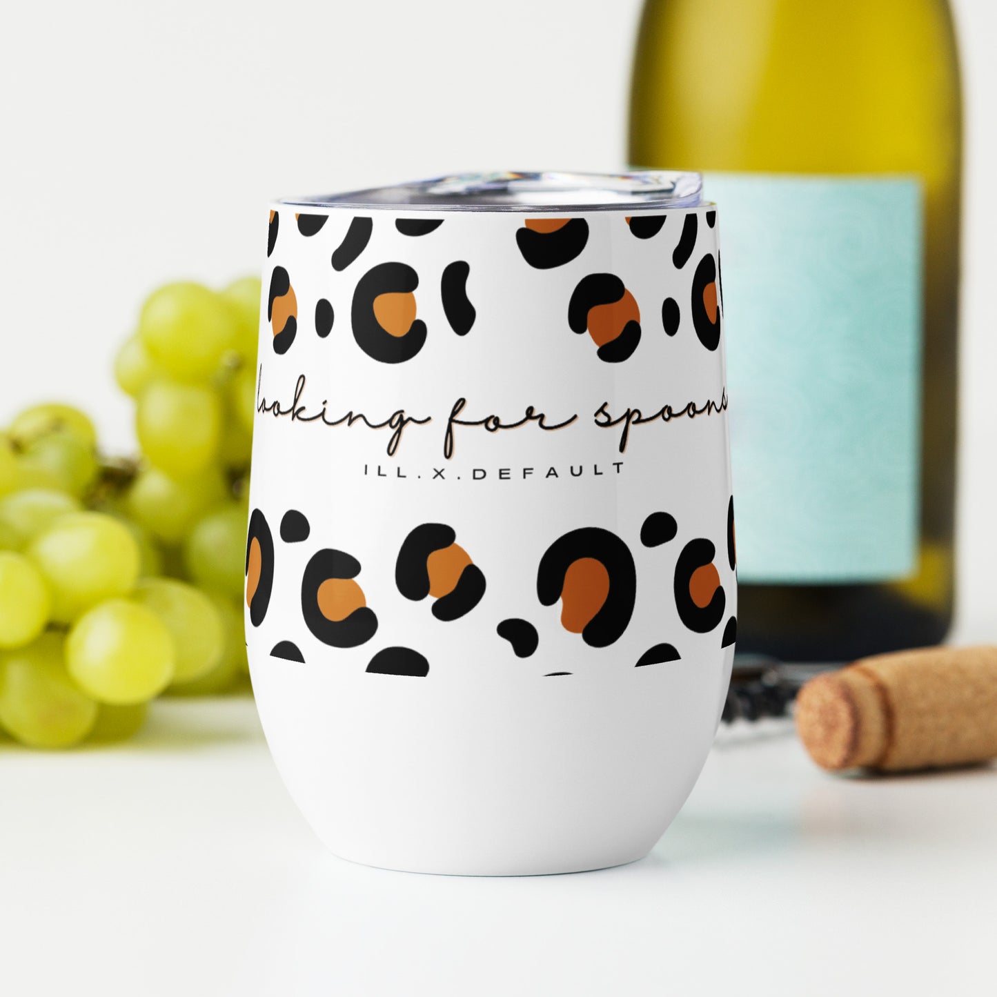 Wine & Coffee tumbler | Looking for Spoons Leopard Print